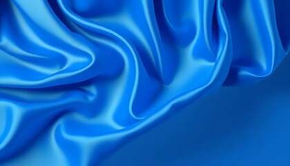 Blue silk cloth flows beautifully on an isolated transparent background