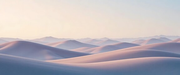 Smooth Sand Dunes Stretching Across Vast Desert Under Clear Sky