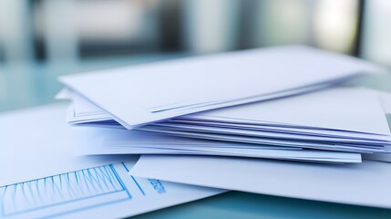 Sorting and organizing envelopes in an office space paperwork management indoor close-up view productivity