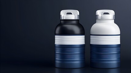Promotional water bottles studio product photography modern design close-up hydration concept