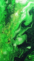 Abstract green and white marble texture.