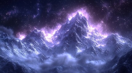 A mountain peak with a flag planted on top, surrounded by paths representing the journey of life.