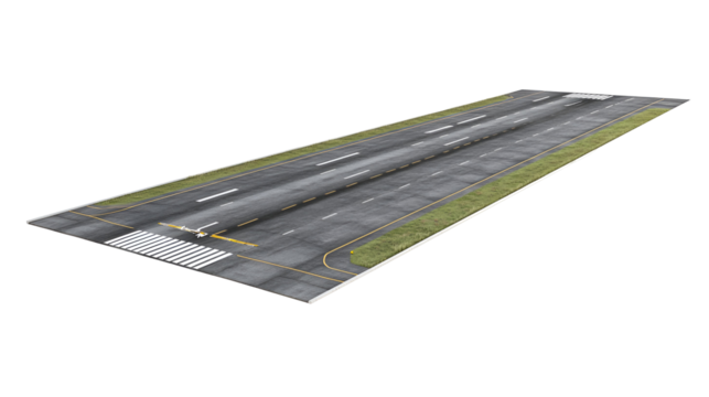 Airport Runway, Airplane, Grass, Asphalt, Taxiway, Lines, Markings, Aircraft, Perspective, View