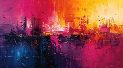 Colorful Abstract Artwork with a Pop of Color