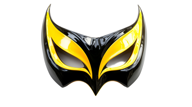 Elegant Black and Yellow Venetian Masquerade Costume Party Mask