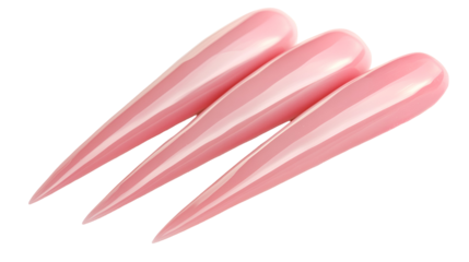 Three Pink Nail Tips, Gel Polish, Manicure, Beauty, Glossy, Elegant, Long Nails, Fashion, Style, Des