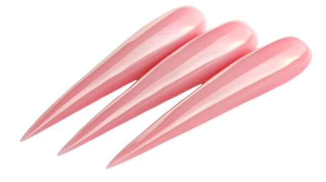 Three Pink Nail Tips, Gel Polish, Manicure, Beauty, Glossy, Elegant, Long Nails, Fashion, Style, Des