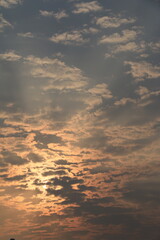 Sunset cloudy shinning sky