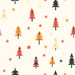 Obraz premium Illustration of seamless pattern with abstact christmastree for newyear celebration