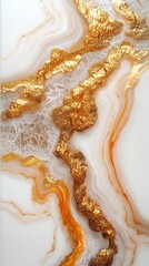 Abstract gold and white marble texture.