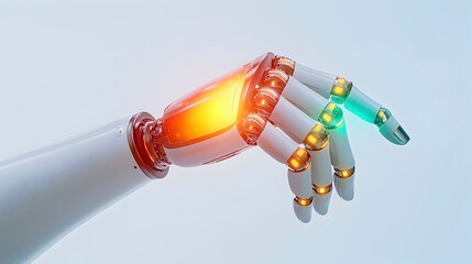 Futuristic Robotic Hand with Colorful Lights