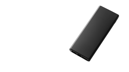 Portable Power Bank Sleek Black Design, Dual USB Ports, Fast Charging