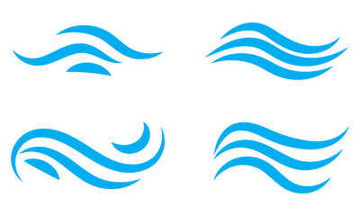 Blue waves icon vector set. Wave illustration sign collection. ocean symbol. water logo.
