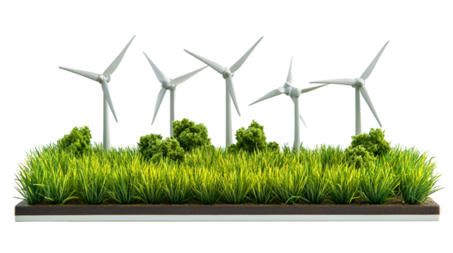 Green Energy Wind Turbines Sustainable Power Grassland Ecology