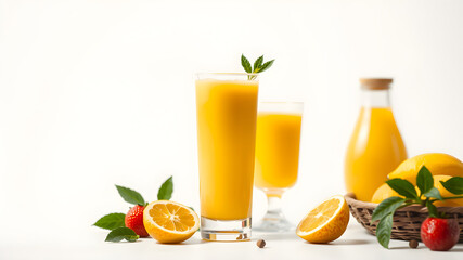 There are also oranges and strawberries on the table