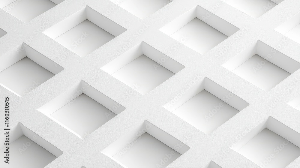 Poster clean minimalist background with geometric white squares and open spaces for design