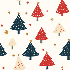 Illustration of seamless pattern with abstact christmastree for newyear celebration