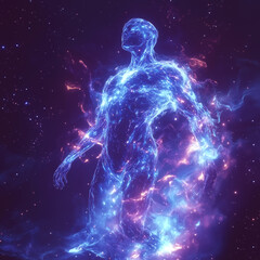 generative illustration. awareness of astral energies of the subtle plane. A walk through other worlds	