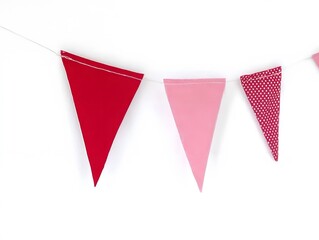 Obraz premium curved triangle flag for party on white background
