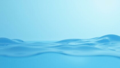 Gentle blue water surface with subtle waves and small bubbles, representing calmness, purity, and the beauty of nature.