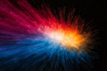 Fototapeta premium Vibrant Circular Explosion of Colorful Energy and Light