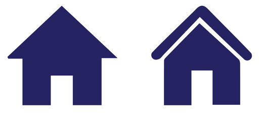 house icon on blue background  Home icon collection. House icons set. Set of house thin line icons. House icon, Vector Illustration