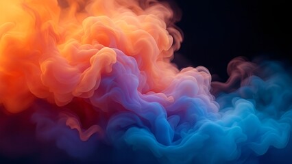 Obraz premium Add subtle color gradients (blue, purple, or orange) to the smoke using the Hue/Saturation adjustment tool