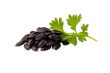 Obraz premium black sunflower seeds isolated on transparent background