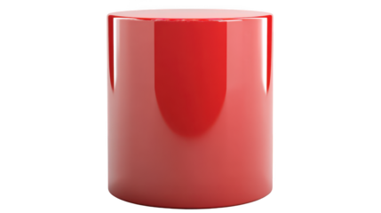 Glossy Red Cylinder Decorative Object