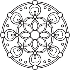 mandala for Henna, Mehndi, tattoos, decorative ornaments in ethnic oriental style, coloring book pages
