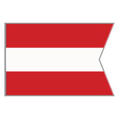 Austria flag vector design and illustration , National flag country with original color, Pennon flag