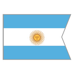 Argentina flag vector design and illustration , National flag country with original color, Pennon flag