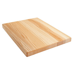 Natural wooden cutting board with handle isolated on transparent background