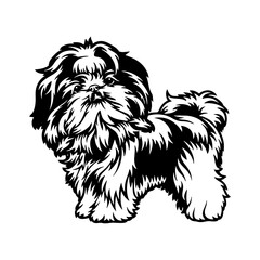 Shih Tzu Dog Breed - Pet Vector Cut file, Dog Silhouette Stencil - Cricut file