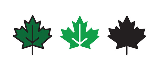 Three Variations of a Maple Leaf Icon