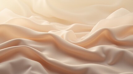Obraz premium Minimalistic beige flowing fabric-like waves