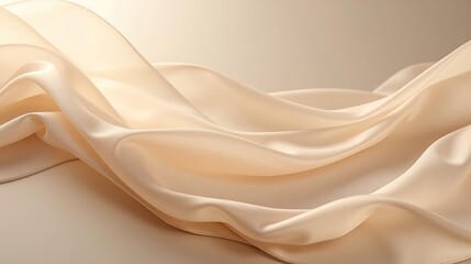 Obraz premium Minimalistic beige flowing fabric-like waves