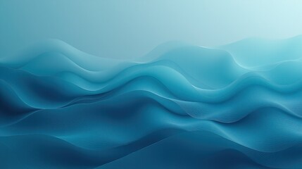 Obraz premium Minimalistic blue waves with soft gradients