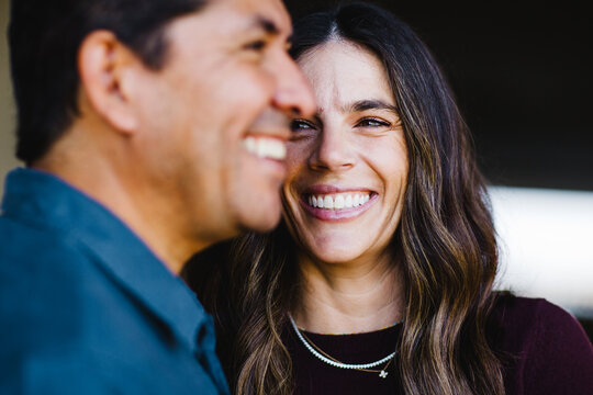 Close Up on Wife Smiling at Husband in San Diego