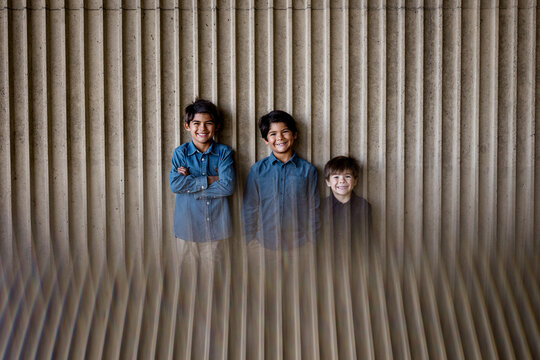 Portrait Using a Prism of Three Brothers in San Diego