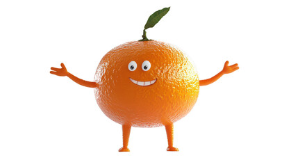Fun Cartoon Orange Character with Arms and a Smile