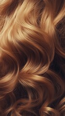 Fototapeta premium A hairstyle banner showcasing a voluminous, curly hairstyle with natural bounce and shine, captured in soft, diffused lighting in 4K resolution to highlight its texture