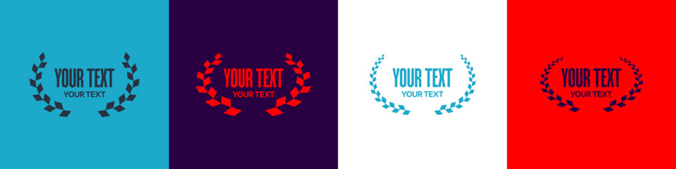 Floral wreath collection for motor sport. checkered flag design.