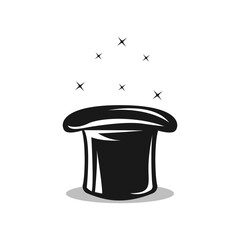 magician logo vector icon illustration design. logo suitable for emblem, badge. community and entertainment industry