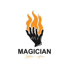 magician logo vector icon illustration design. logo suitable for emblem, badge. community and entertainment industry
