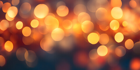Fototapeta premium Warm Golden Bokeh Lights Creating a Dreamy Festive Atmosphere : Generative AI