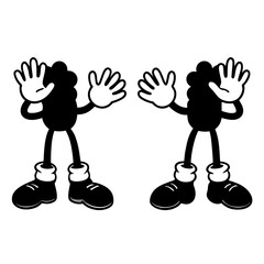 hand holding a cartoon character 