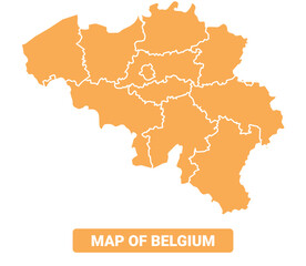 Obraz premium Belgium country orange map simple flat border outline vector illustration