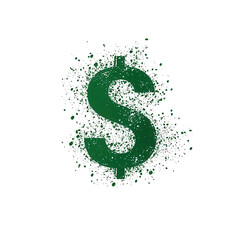 Creative dollar sign illustration transparent background artistic graphics digital design isolated concept