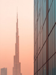 Fototapeta premium Close-up City, Minimalism, Building Facades, Aesthetics, Spring, Autumn, Blooming Trees, Street, Perspective, Beautiful Architecture, Neutral Background, European City, New York, China